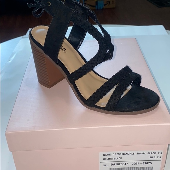 Justfab Braided Heeled Sandal black size 7.5 - Picture 2 of 6
